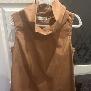 Marella Light Brown Sleeveless Blouse